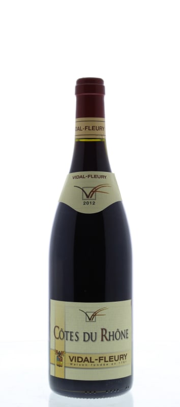 Vidal-Fleury Cotes du Rhone 2012 Front Bottle Shot