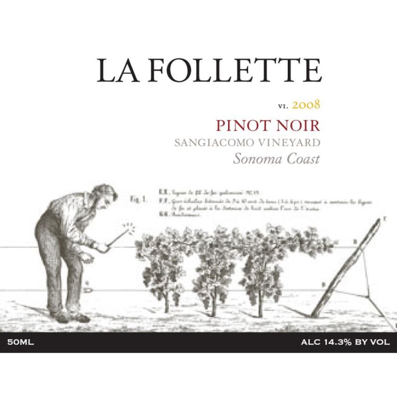 La Follette Sangiacomo Pinot Noir 2008 Front Label