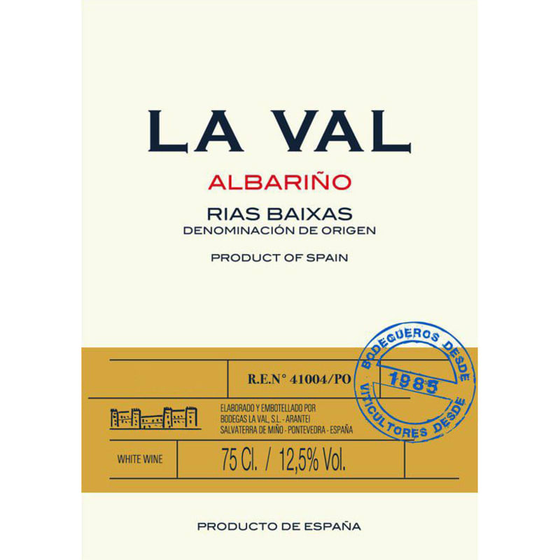 La Val Albarino 2013 Front Label