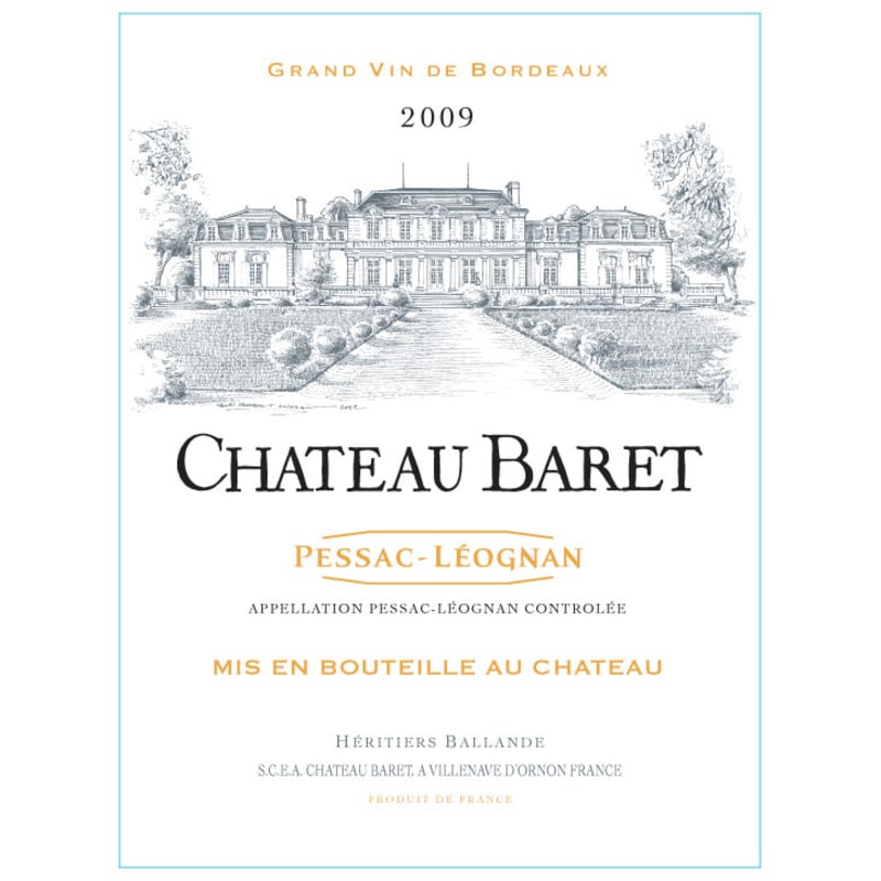 Chateau Baret 2009 Front Label