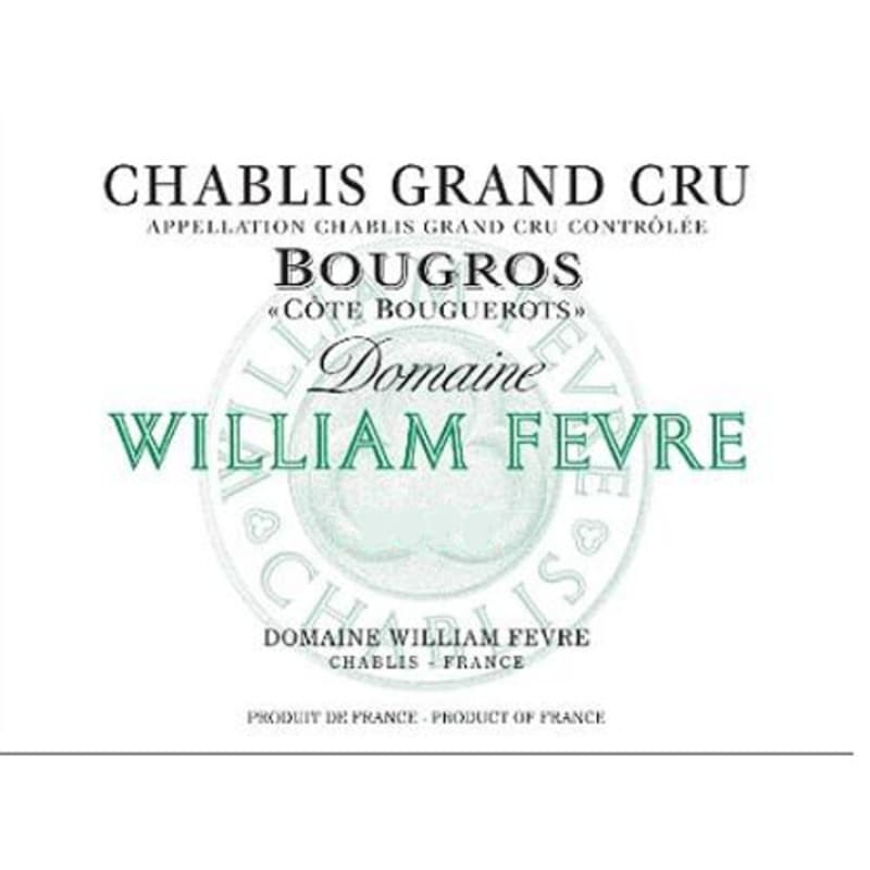 William Fevre Chablis Bougros Grand Cru 2012 Front Label