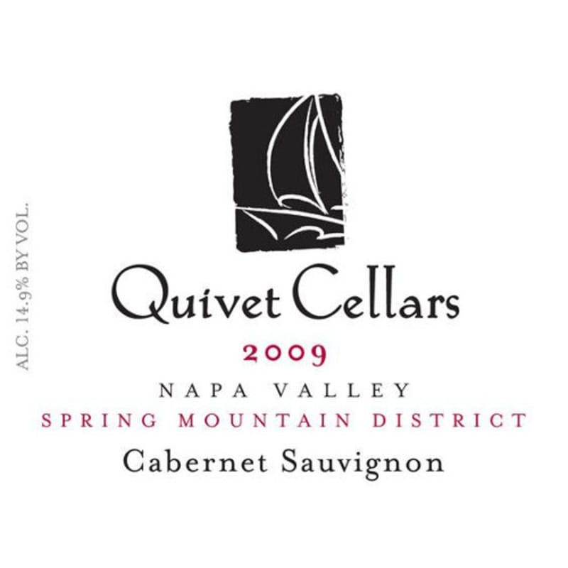 Quivet Cellars Cabernet Sauvignon Spring Mountain 2009 Front Label
