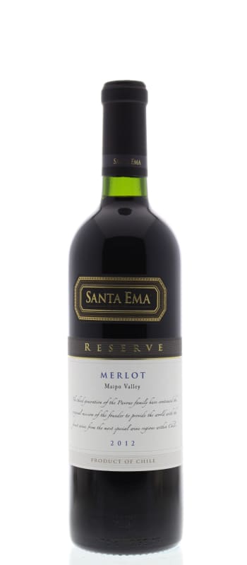 Santa Ema Reserva Merlot 2012 Front Bottle Shot
