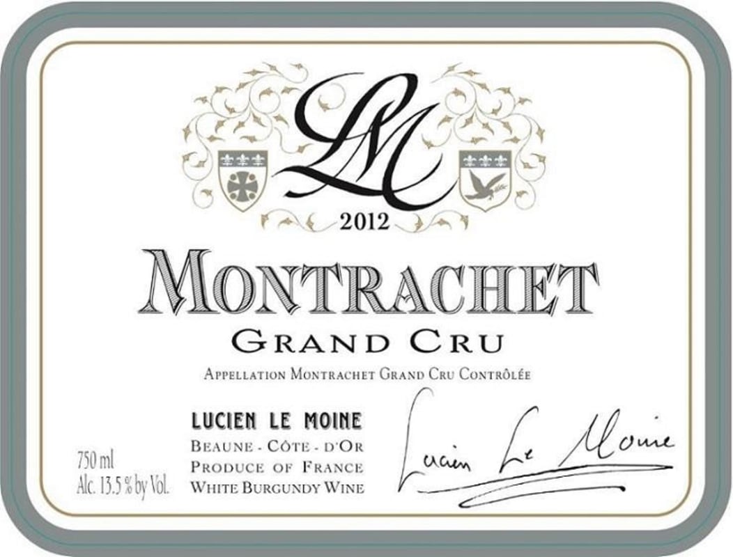 Lucien Le Moine Montrachet Grand Cru 2012 Front Label