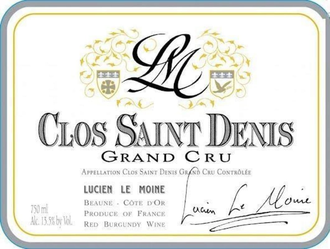 Lucien Le Moine Clos Saint Denis Grand Cru 2012 Front Label