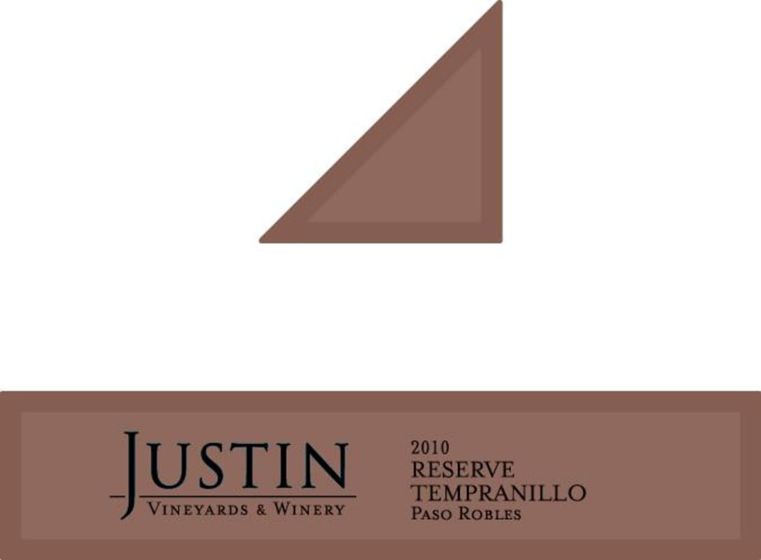 Justin Reserve Tempranillo 2010 Front Label