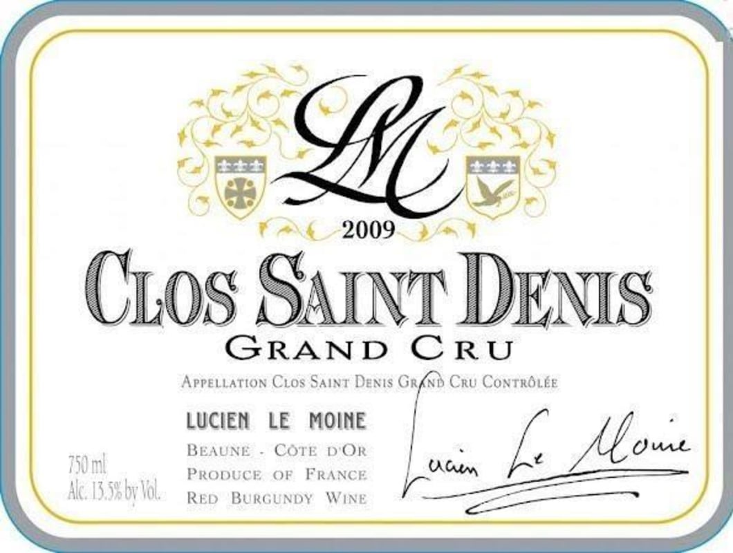 Lucien Le Moine Clos Saint Denis Grand Cru 2009 Front Label