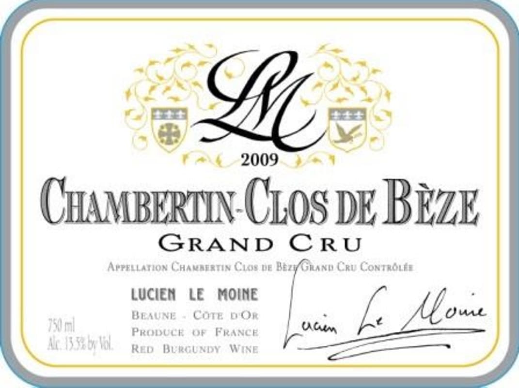 Lucien Le Moine Chambertin Clos de Beze 2009 Front Label