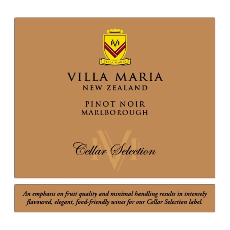 Villa Maria Cellar Selection Pinot Noir 2012 Front Label