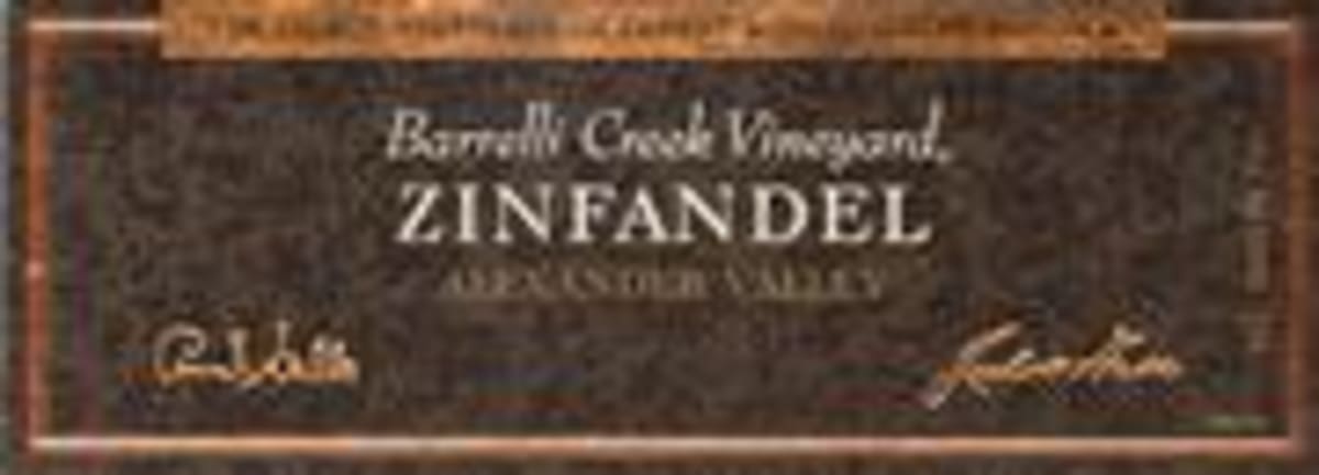 Gallo of Sonoma Barrelli Creek Zinfandel 1996 Front Label