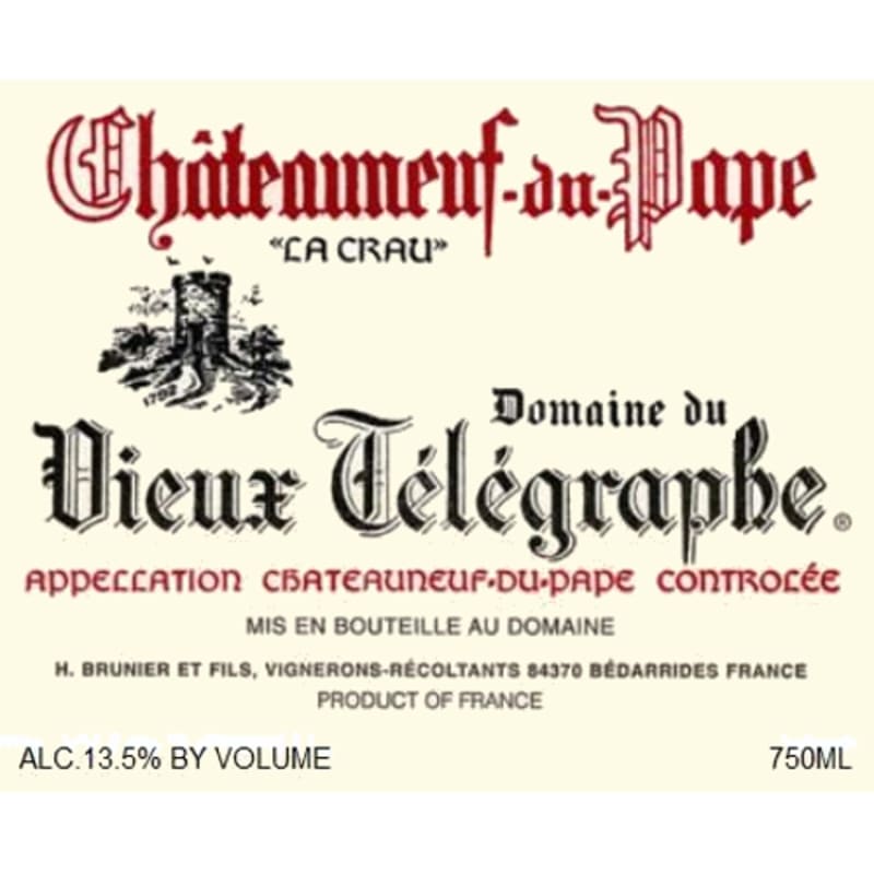 Domaine du Vieux Telegraphe Chateauneuf-du-Pape La Crau Rouge (3 Liter Bottle) 2011 Front Label