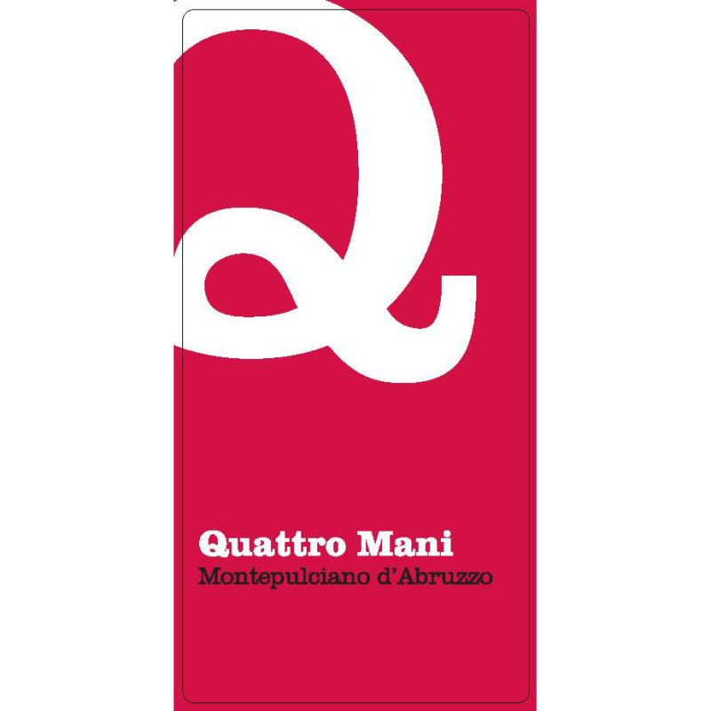 Quattro Mani Montepulciano d'Abruzzo 2012 Front Label