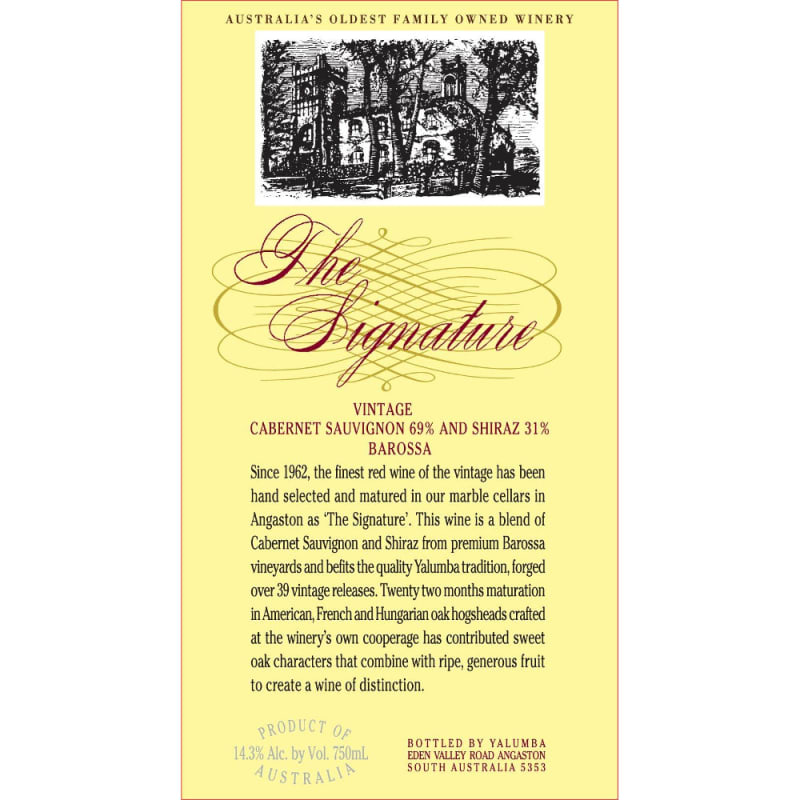 Yalumba The Signature Cabernet-Shiraz 2010 Front Label