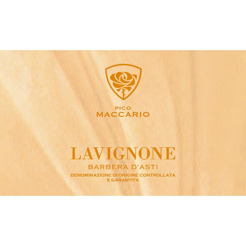 Pico Maccario Lavignone Barbera d'Asti 2012 Front Label