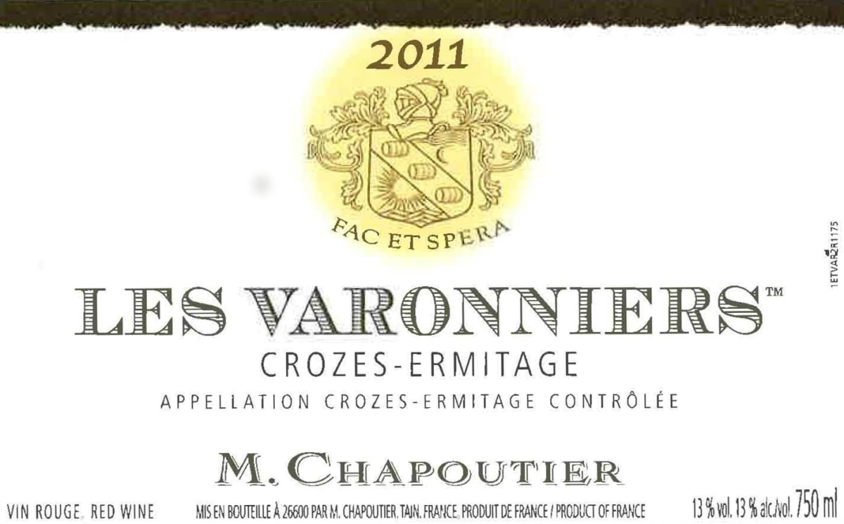 M. Chapoutier Crozes Ermitage Varonniers 2011 Front Label