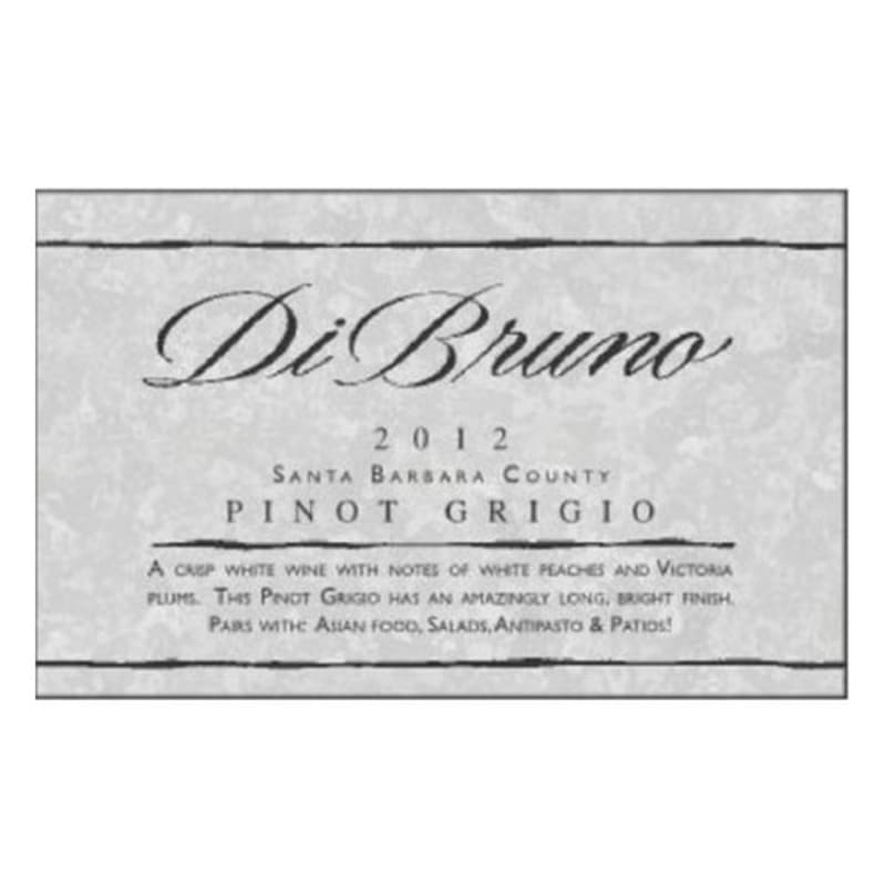 Di Bruno Pinot Grigio 2012 Front Label