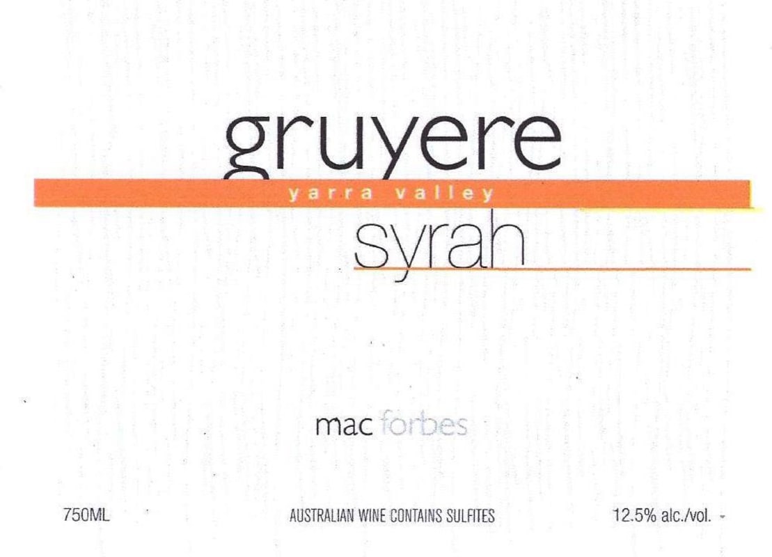 Mac Forbes Gruyere Syrah 2014 Front Label