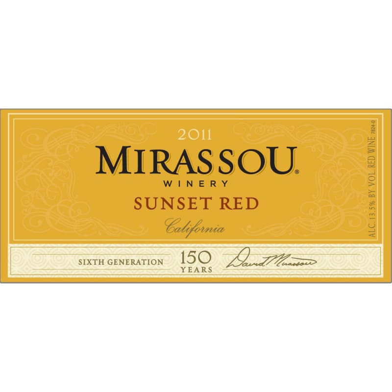 Mirassou Sunset Red 2011 Front Label