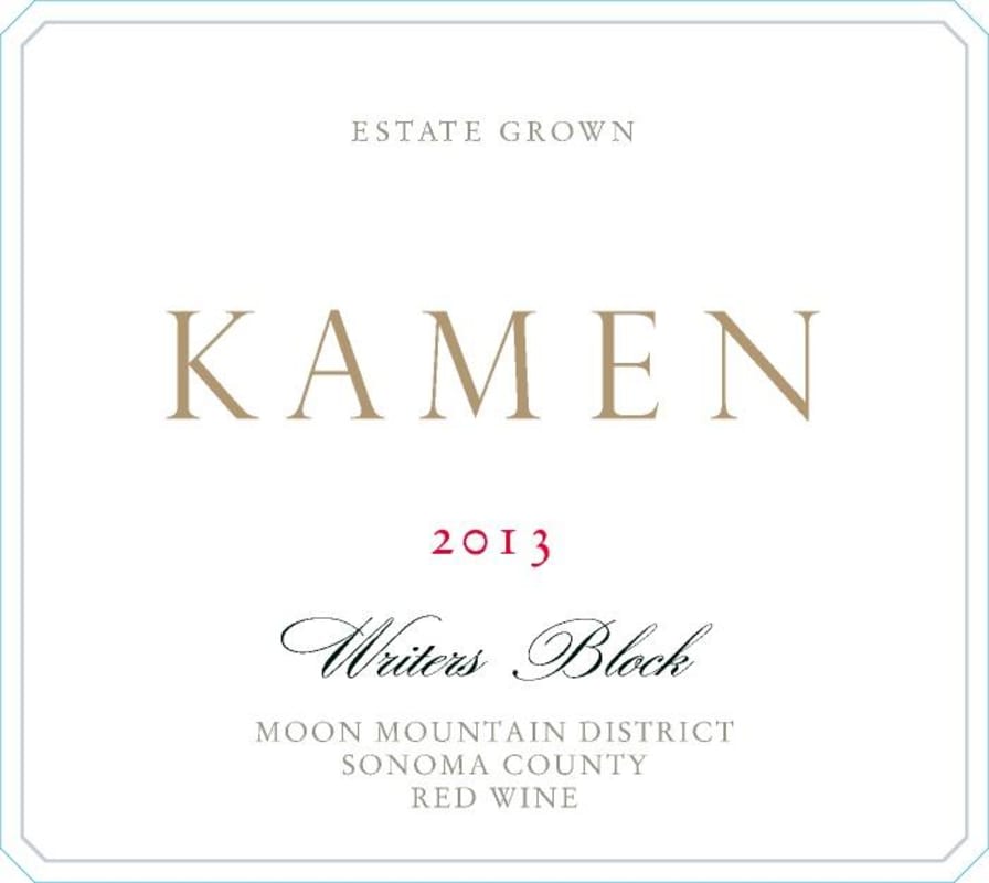 Kamen Estate Writers Block 2013 Front Label