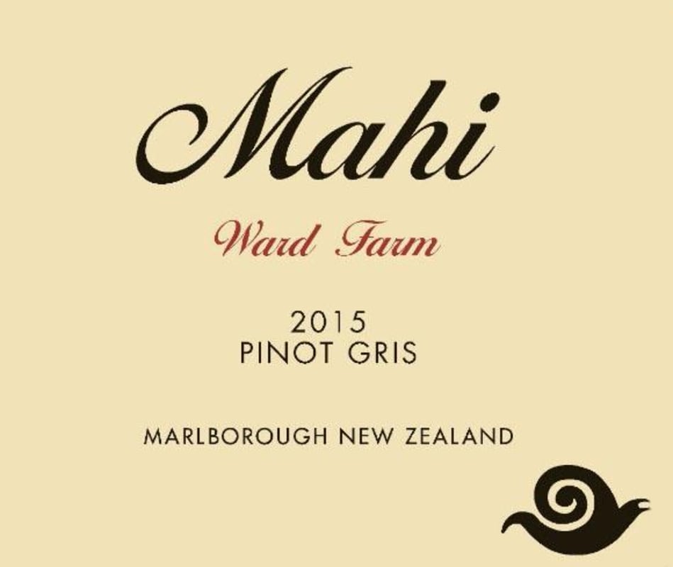 Mahi Ward Farm Pinot Gris 2015 Front Label