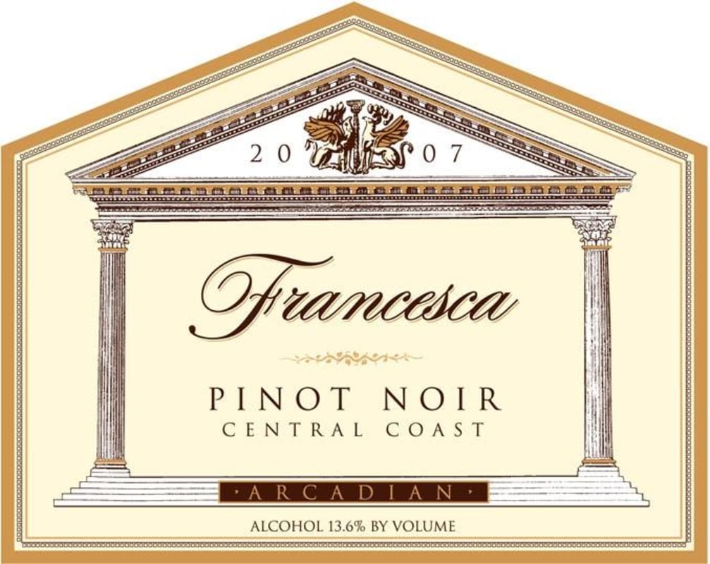 Arcadian Francesca Pinot Noir 2007 Front Label