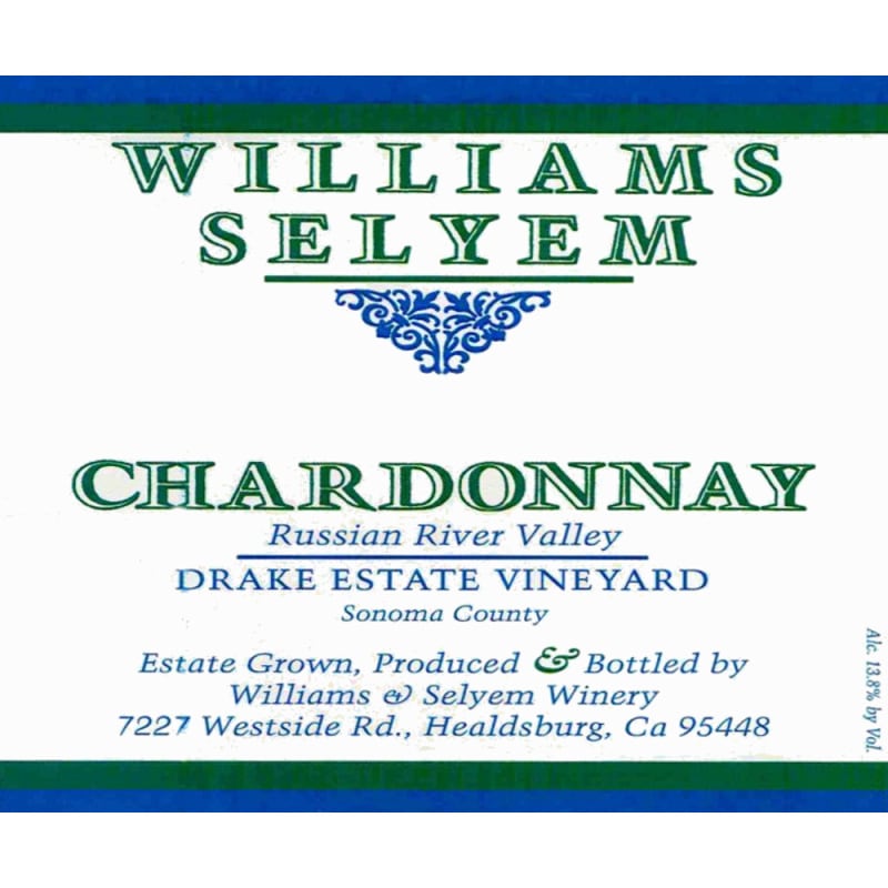 Williams Selyem Drake Estate Vineyard Chardonnay 2012 Front Label