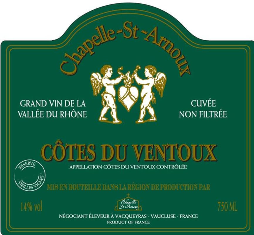 Arnoux et Fils Chapelle-St-Arnoux Ventoux 2012 Front Label