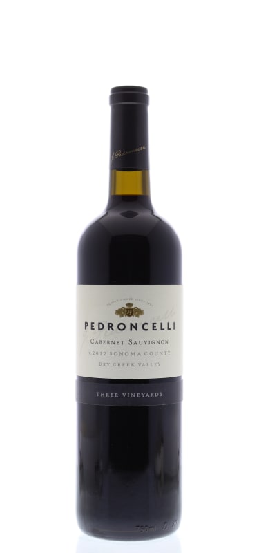 Pedroncelli Three Vineyards Dry Creek Cabernet Sauvignon 2012 Front Bottle Shot