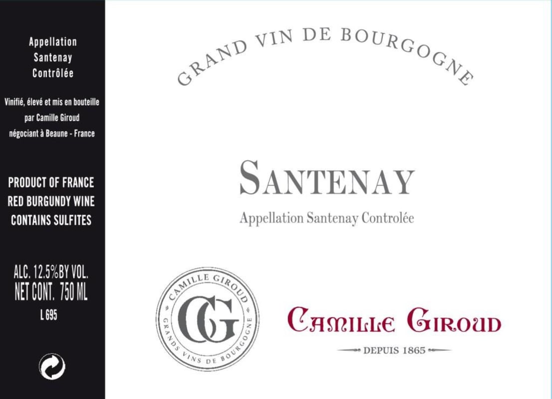 Camille Giroud Santenay 2011 Front Label