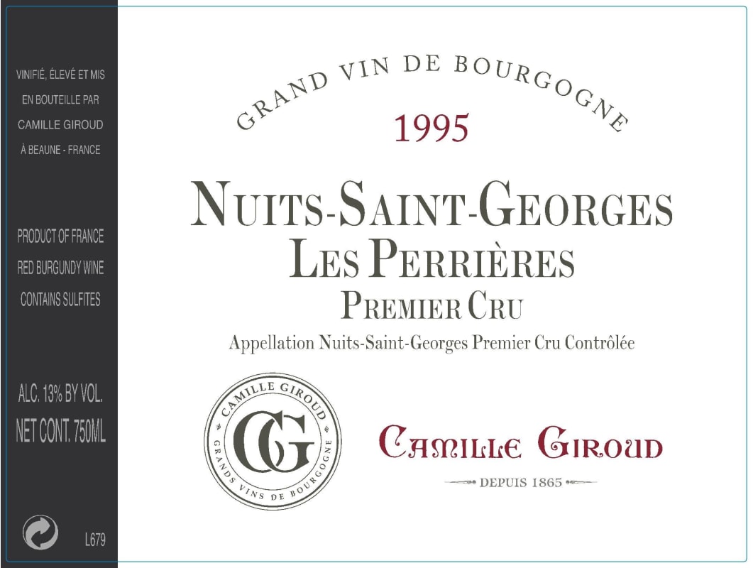 Camille Giroud Nuits Saint Georges Les Perrieres 1995 Front Label