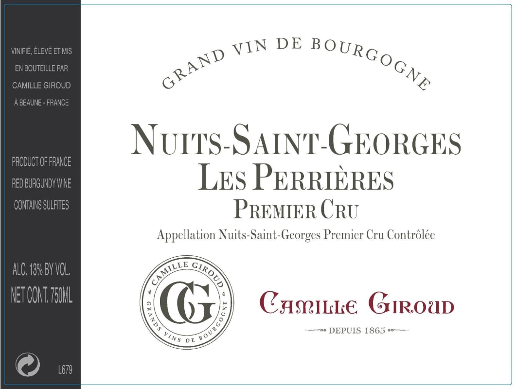 Camille Giroud Nuits Saint Georges Les Perrieres 1996 Front Label