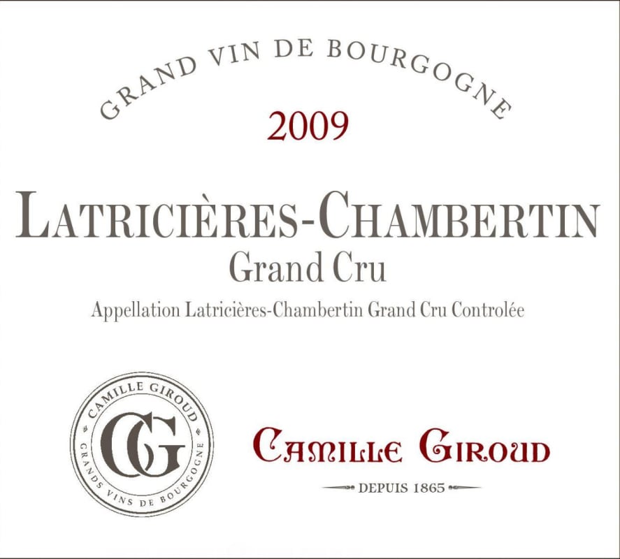 Camille Giroud Latricieres Chambertin Grand Cru 2009 Front Label