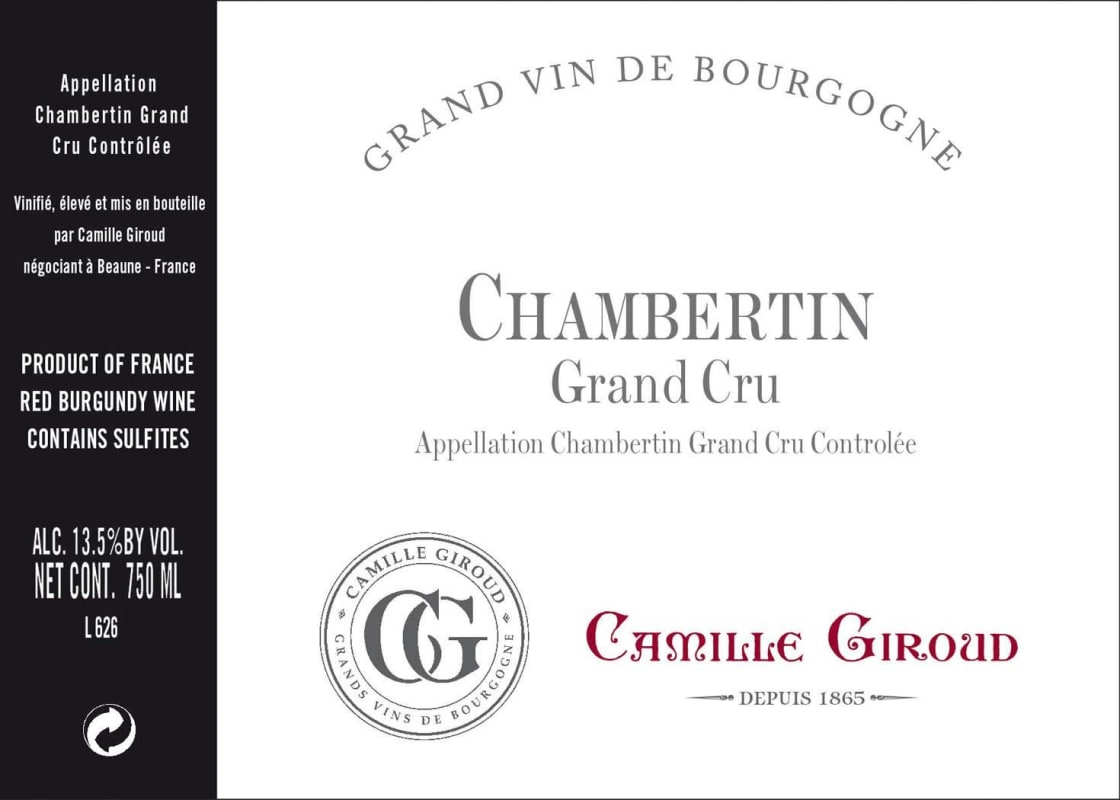 Camille Giroud Chambertin Grand Cru 2011 Front Label
