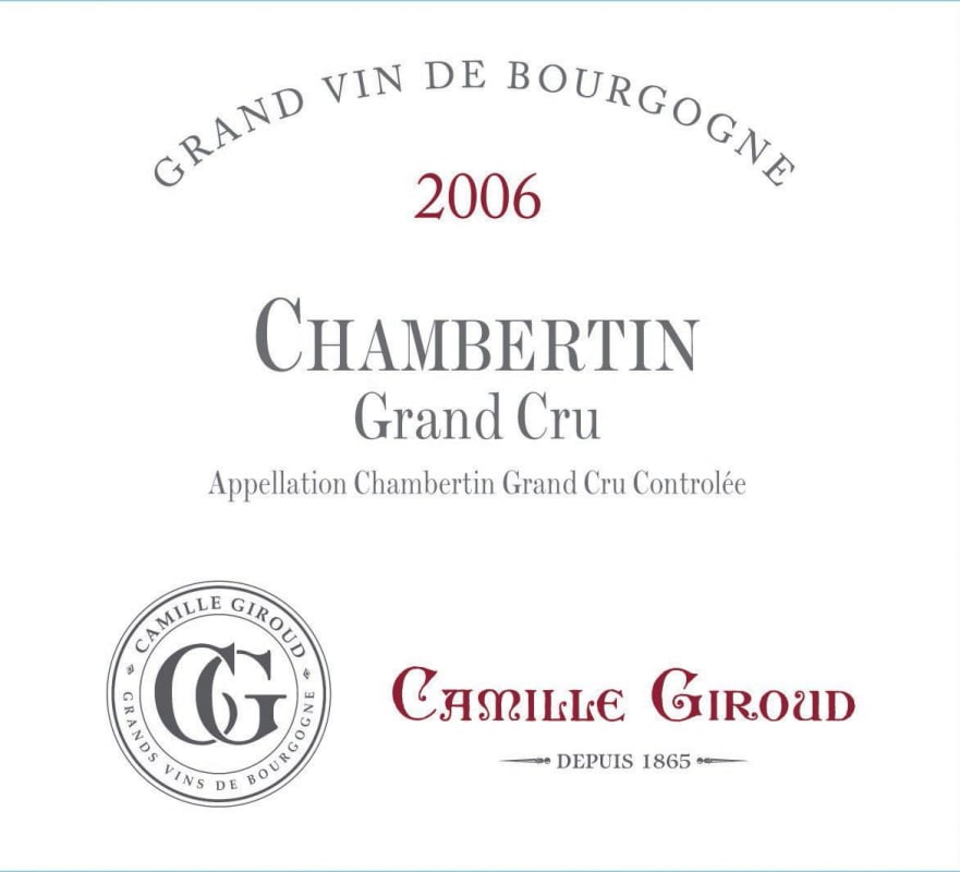 Camille Giroud Chambertin Grand Cru 2006 Front Label