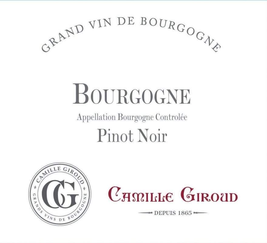 Camille Giroud Bourgogne Pinot Noir 2012 Front Label