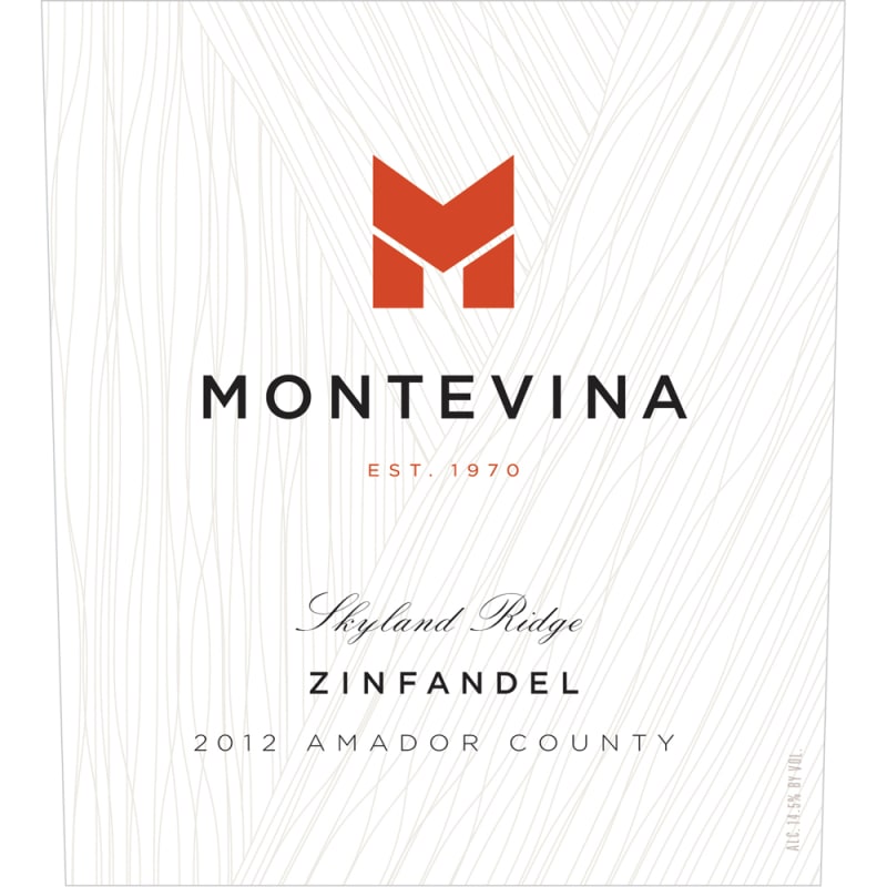 Montevina Zinfandel 2012 Front Label