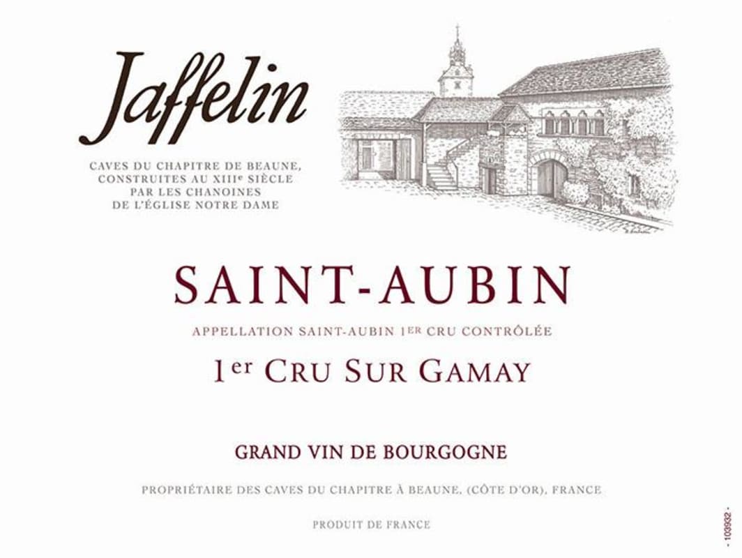 Jaffelin Saint-Aubin Sur Gamay Premier Cru 2012 Front Label