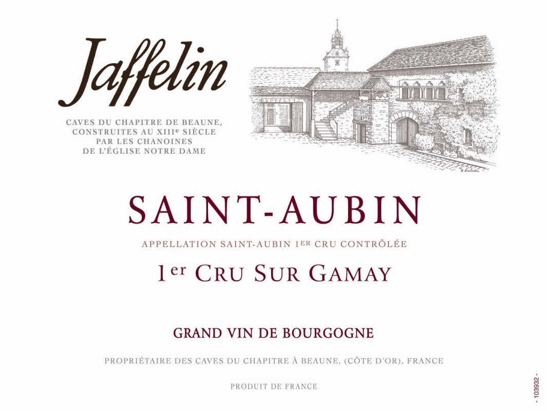 Jaffelin Saint-Aubin Sur Gamay Premier Cru 2008 Front Label