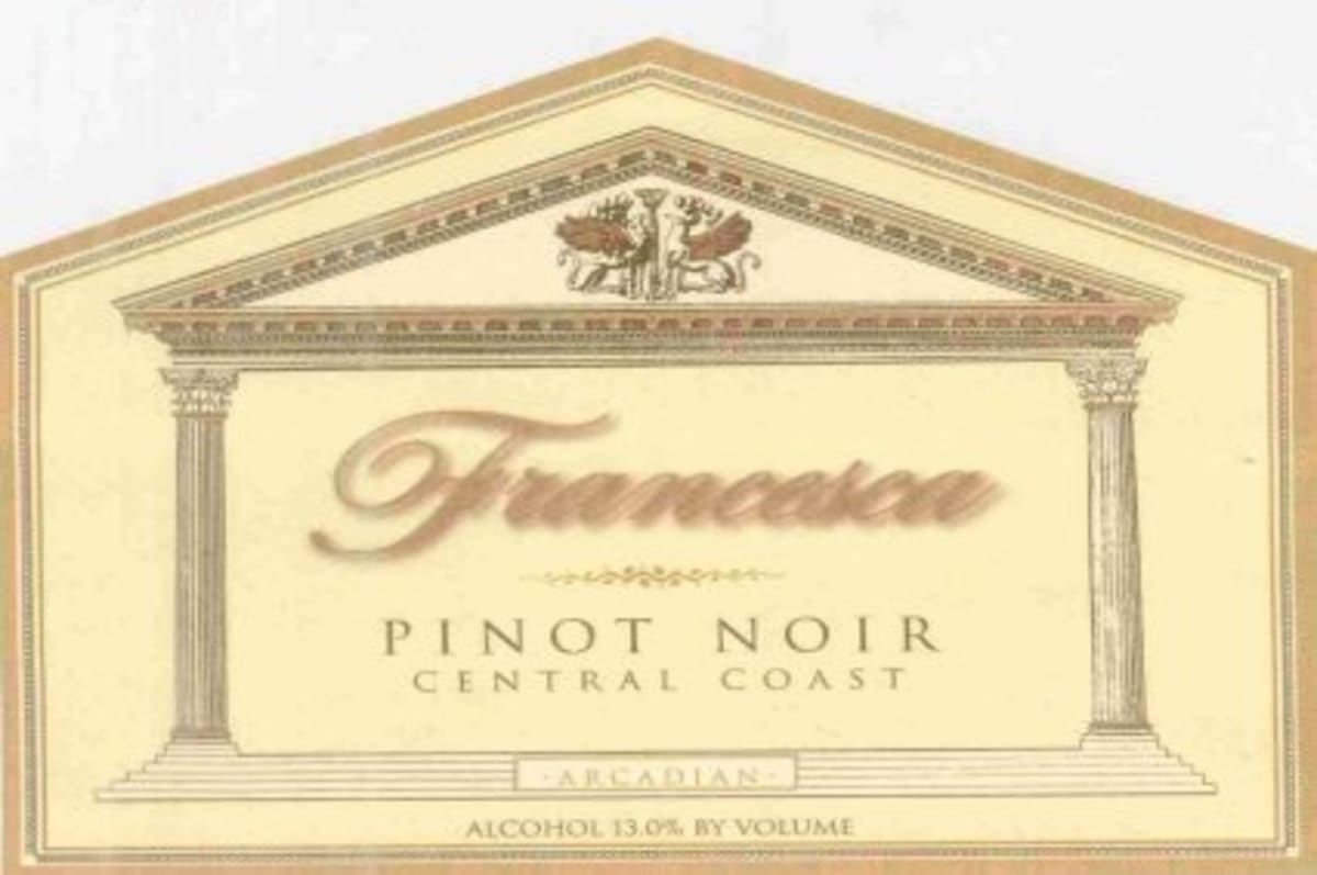Arcadian Francesca Pinot Noir 2001 Front Label