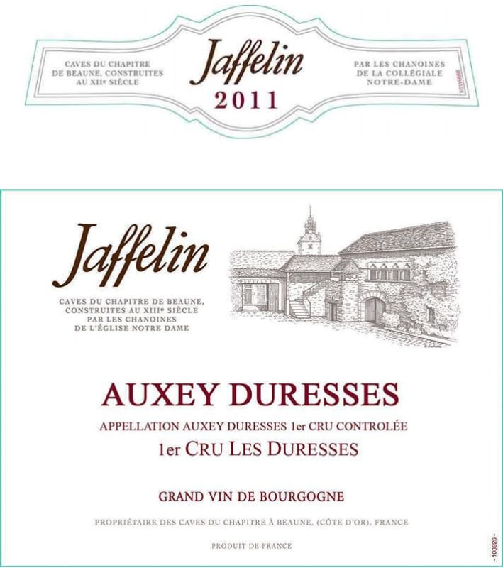 Jaffelin Auxey Duresses Les Duresses Premier Cru 2011 Front Label