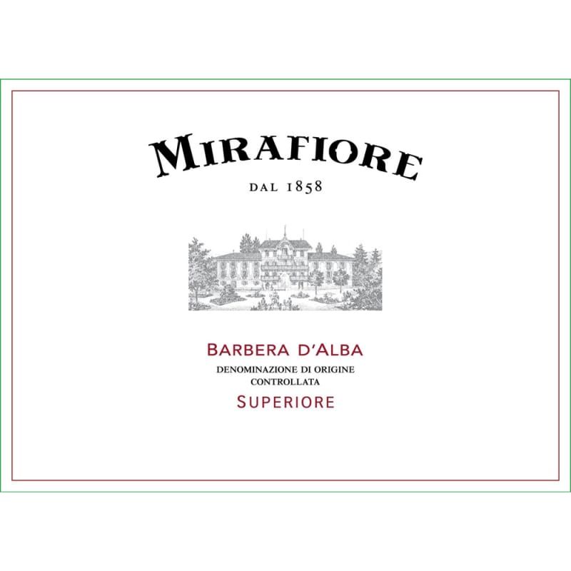 Mirafiore Barbera d'Alba Superiore 2011 Front Label