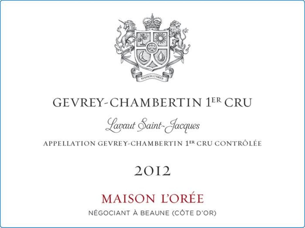 Maison L'Oree Gevrey-Chambertin Champeaux Premier Cru 2012 Front Label