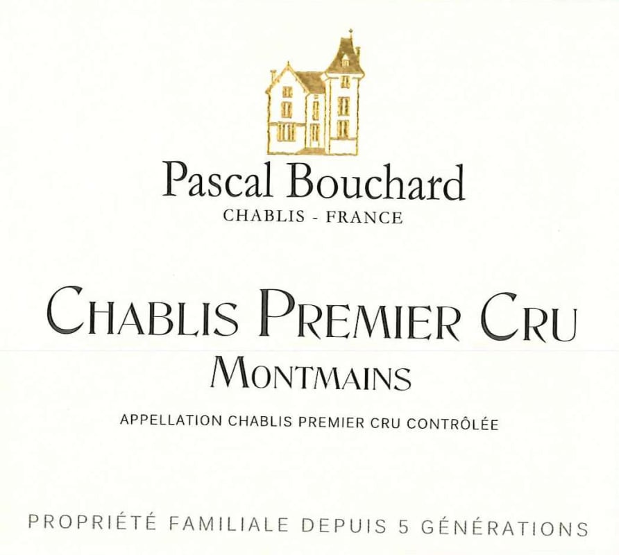 Pascal Bouchard Chablis Montmains Premier Cru 2012 Front Label