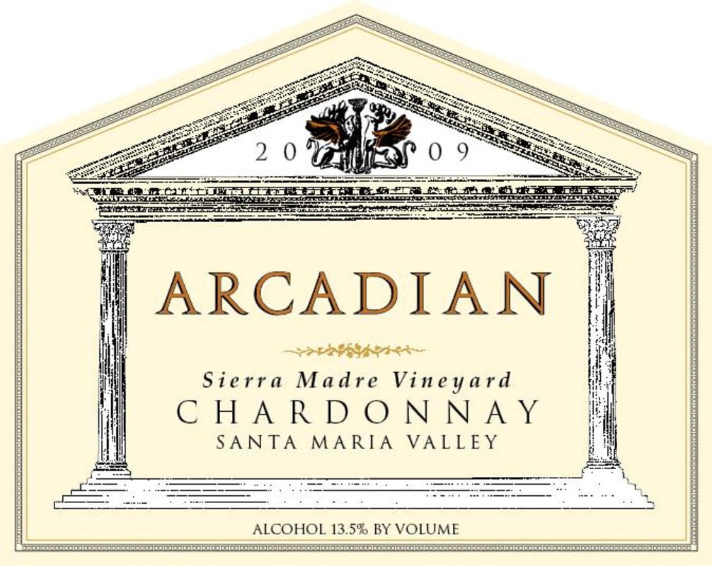 Arcadian Sierra Madre Vineyard Chardonnay 2009 Front Label