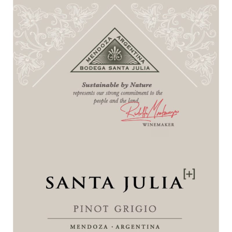 Santa Julia Plus Pinot Grigio 2014 Front Label
