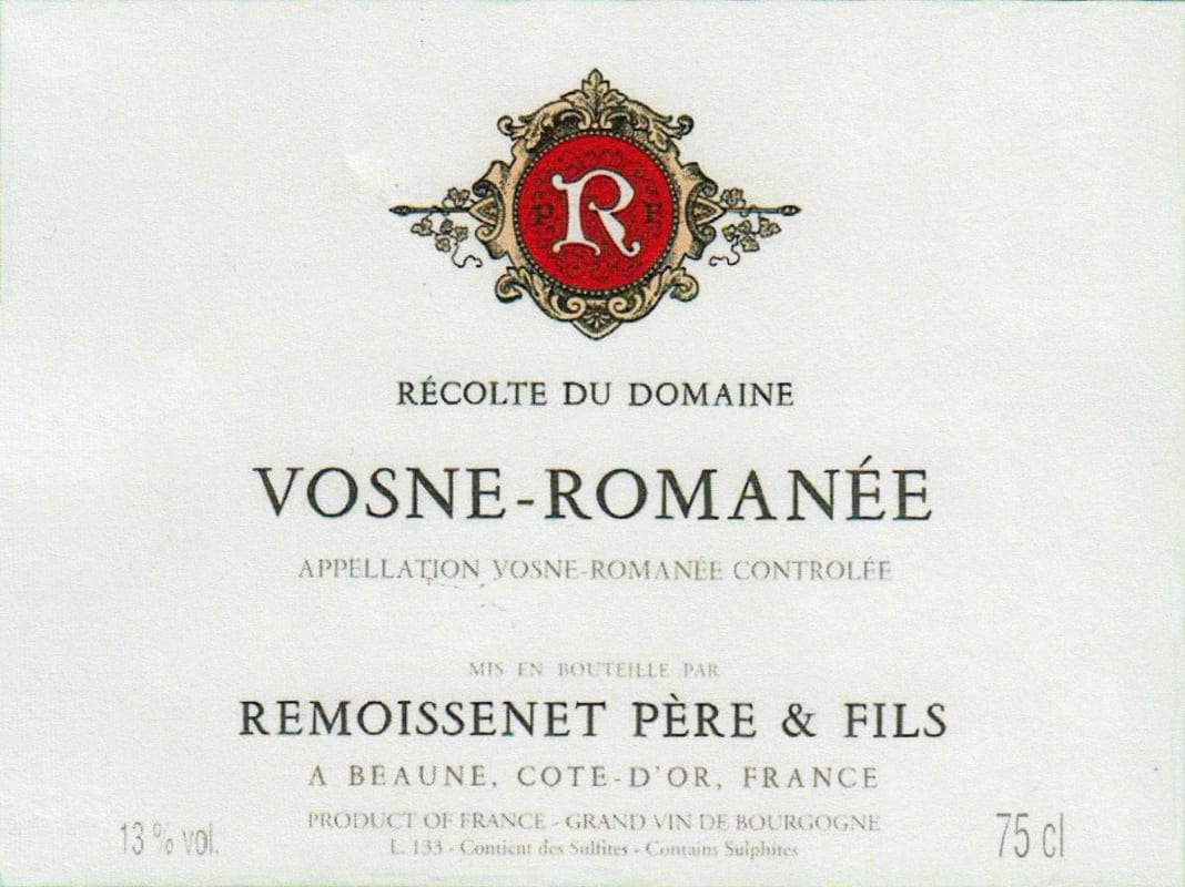 Remoissenet Vosne-Romanee 2013 Front Label