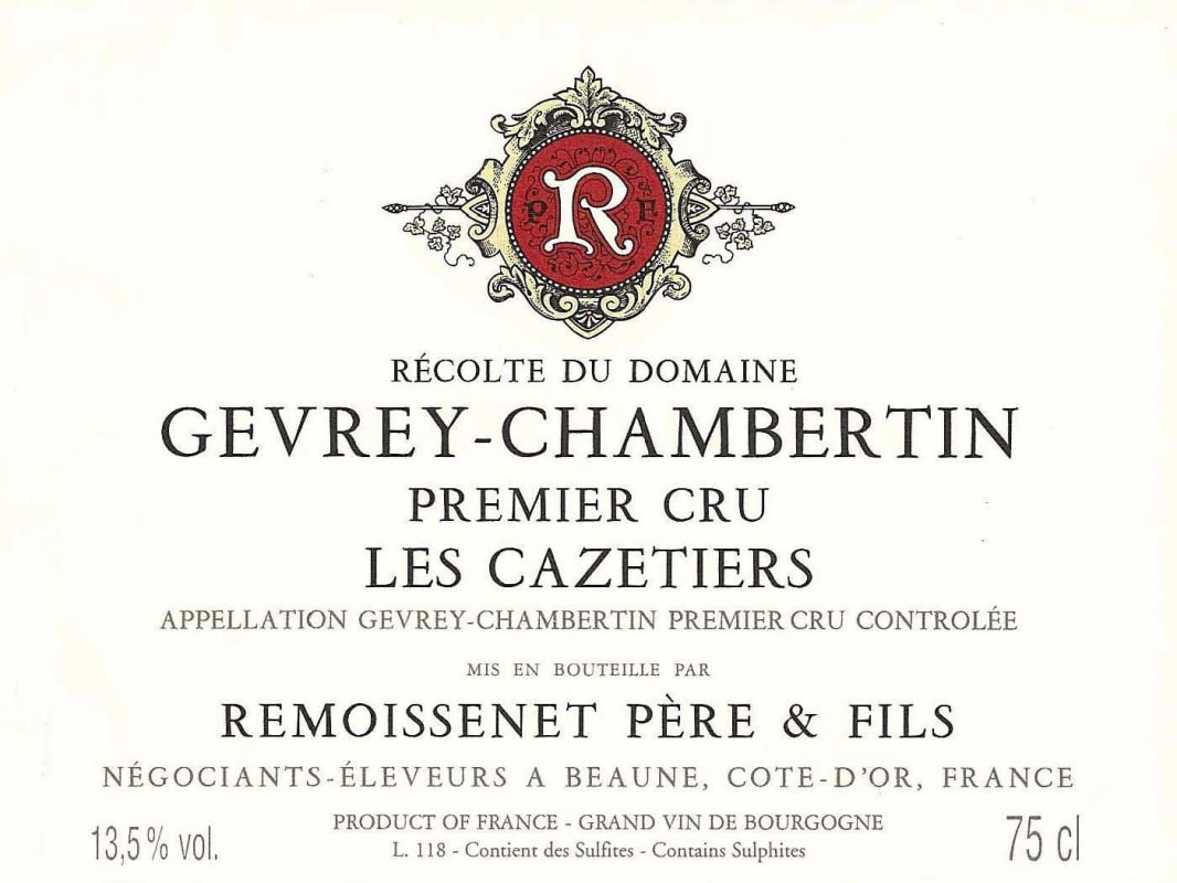 Remoissenet Gevrey-Chambertin Les Cazetiers Premier Cru 2014 Front Label
