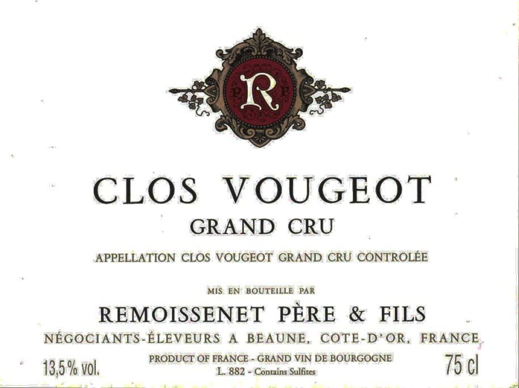 Remoissenet Clos Vougeot Grand Cru 2011 Front Label