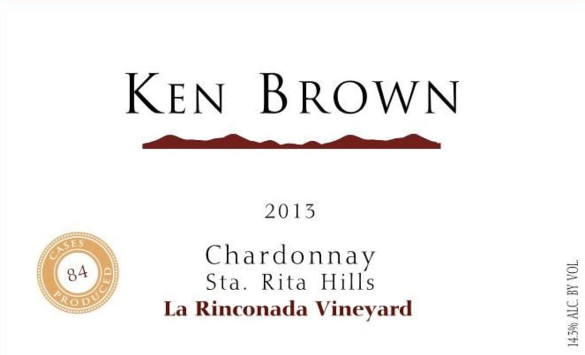 Ken Brown La Rinconada Vineyard Chardonnay 2013 Front Label