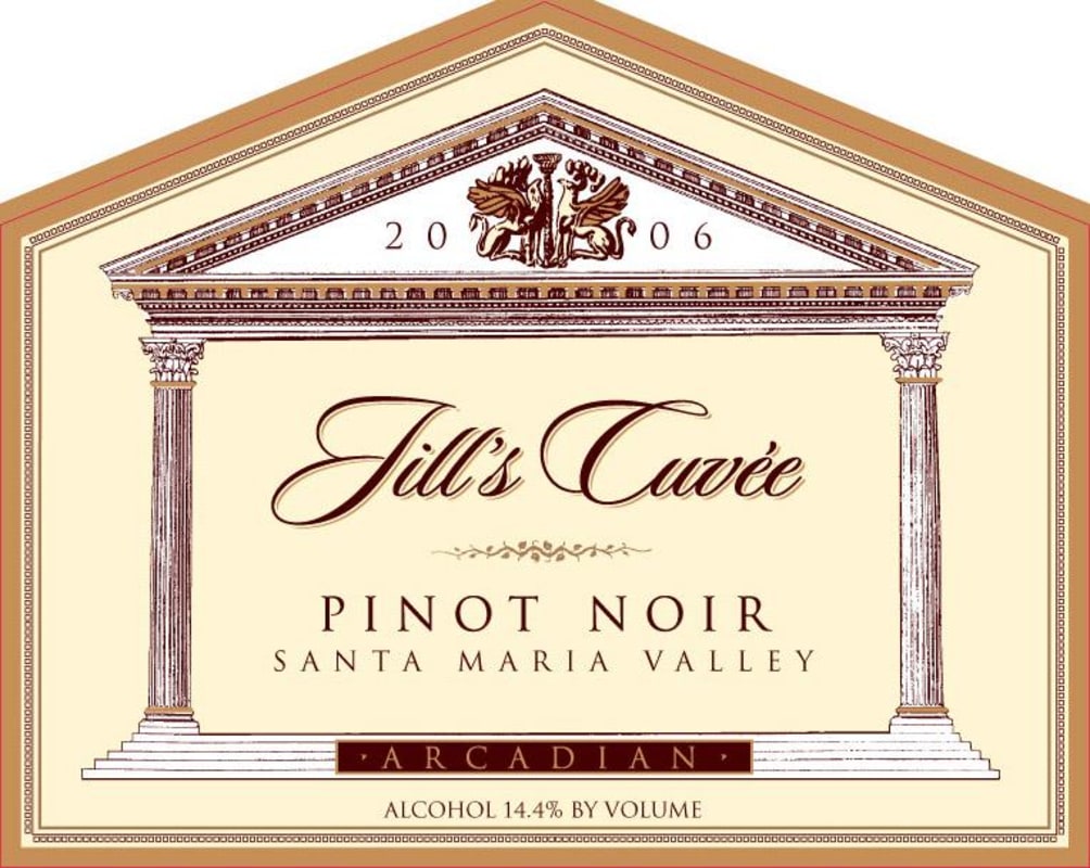Arcadian Jill's Cuvee Pinot Noir 2006 Front Label